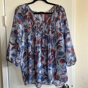 Tommy Hilfiger blue sheer long sleeved tunic Size L.